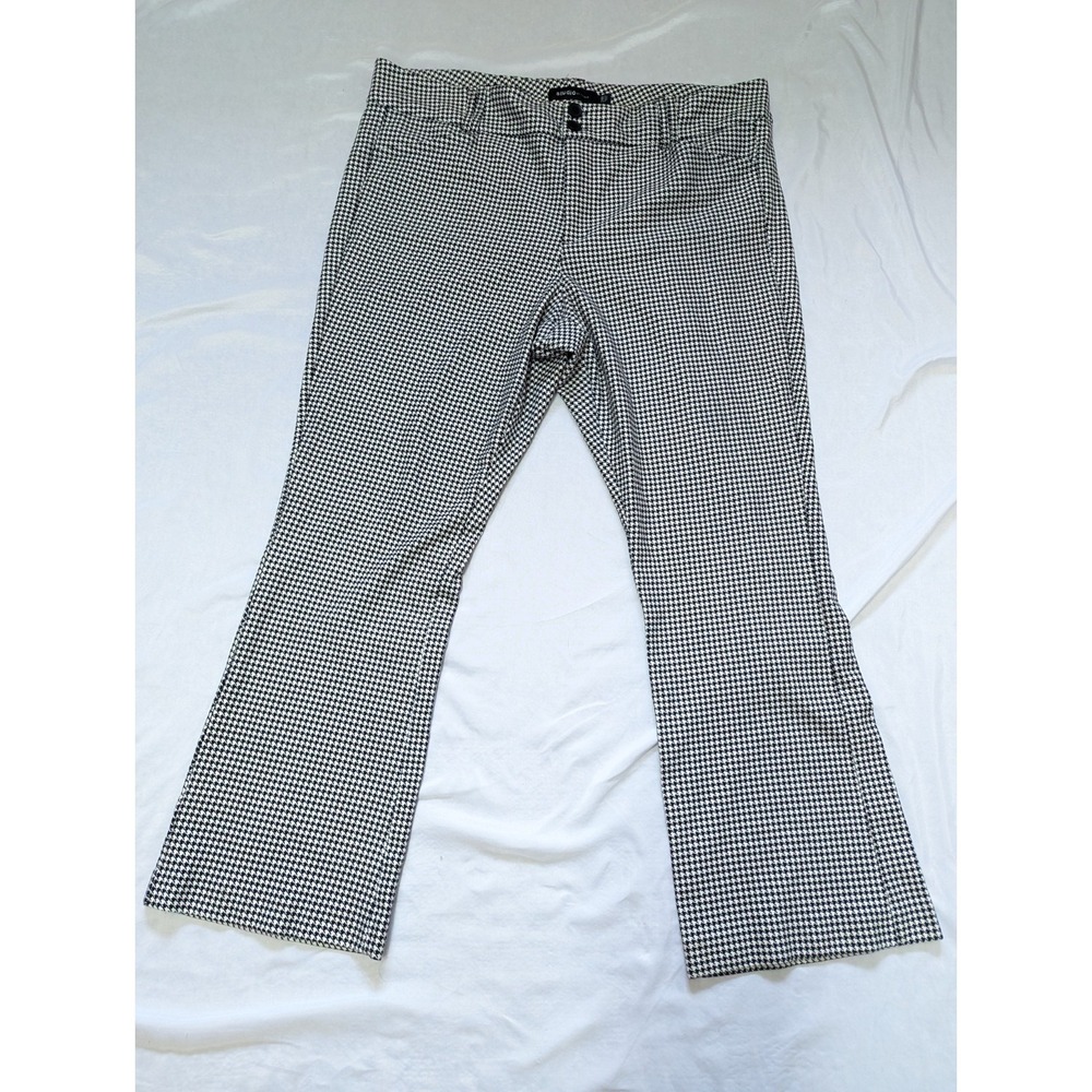 Studio By Torrid Black & White Houndstooth Trouser Boot Ponte Pants Stretch 24R